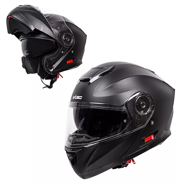 W-TEC Cullo aufklappbarer Motorradhelm - schwarz matt