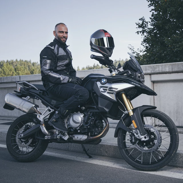 W-TEC Burdys Evo Herren-Motorradjacke - schwarz-grau-rot