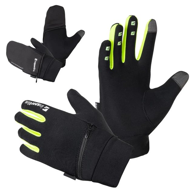 inSPORTline Tibidabo Laufhandschuhe - schwarz-fluo - schwarz-fluo