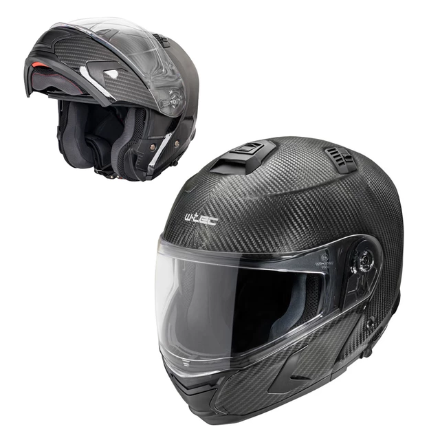 Klapphelm W-TEC Tensiler - Kohlenstoff-Glanz - Kohlenstoff-Glanz