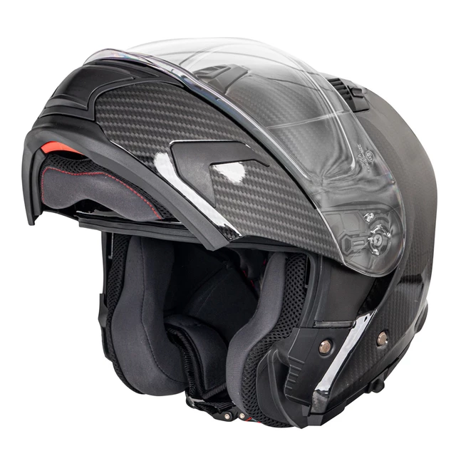 Klapphelm W-TEC Tensiler - Kohlenstoff-Glanz