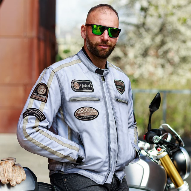 W-TEC Patriot Herren Textiljacke - grau