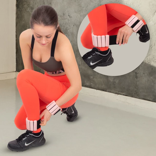 Fitnessgewichte für Knöchel und Handgelenk inSPORTline Brace 2x0,5 kg - rosa