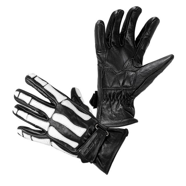 W-TEC Classic Motorradhandschuh - White Bones Schwarz - White Bones Schwarz