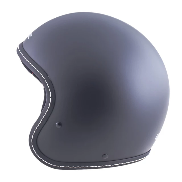 W-TEC Badachos Chopper-Helm mit Steamrust-Schutzbrille - mattschwarz