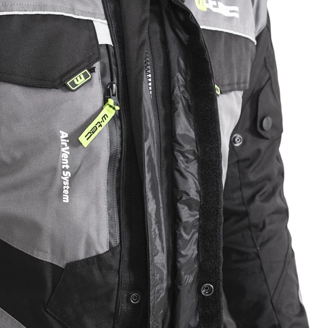 W-TEC Burdys Evo Herren-Motorradjacke - schwarz-grau-rot