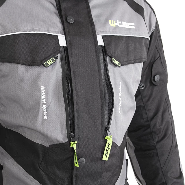 W-TEC Burdys Evo Herren-Motorradjacke - schwarz-grau-rot