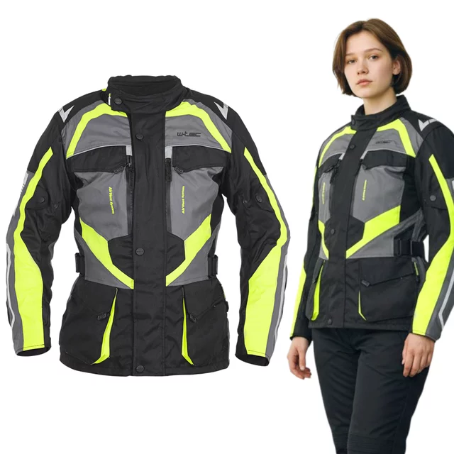 W-TEC Radana Damen-Motorradjacke - schwarz-grau-rot - schwarz-grau-grün