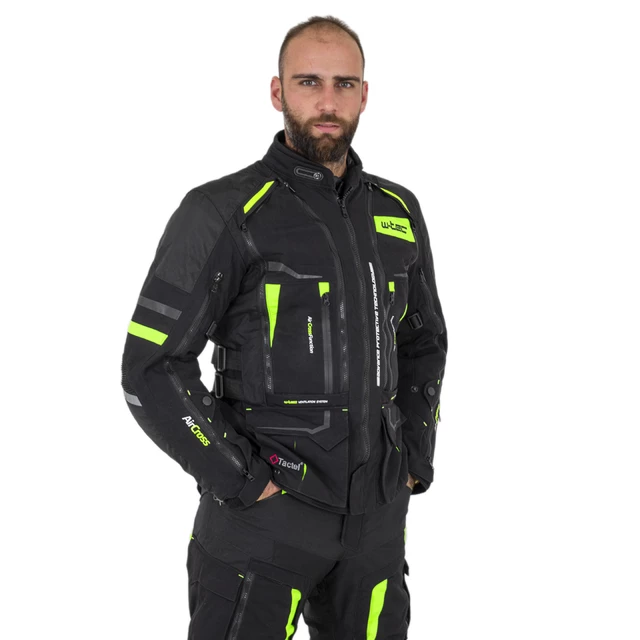 W-TEC Aircross Motorradjacke - schwarz-fluo gelb