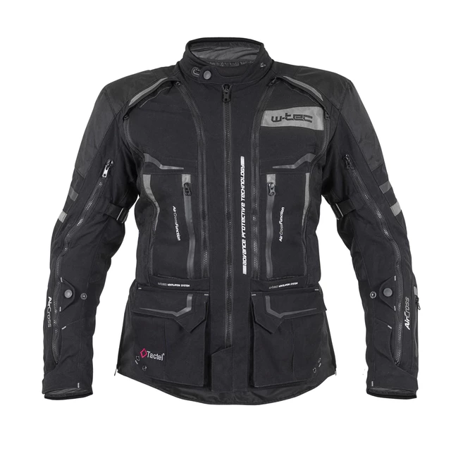 W-TEC Aircross Motorradjacke - schwarz-fluo gelb - schwarz-grau