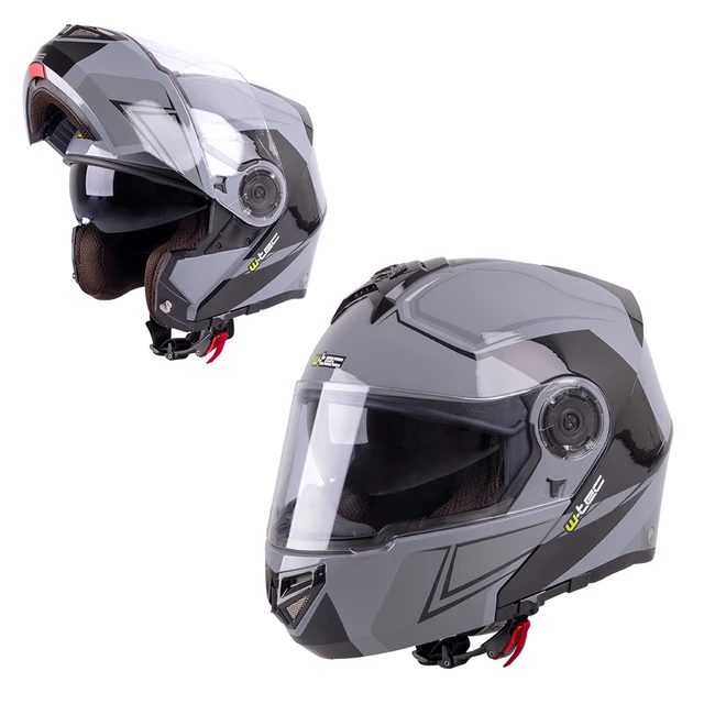 Klappbarer Motorradhelm W-TEC V270 - schwarz - schwarz-grau