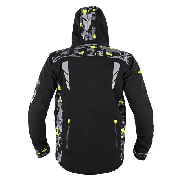 W-TEC Kybero Herren Softshell Motorradjacke - schwarz-fluo