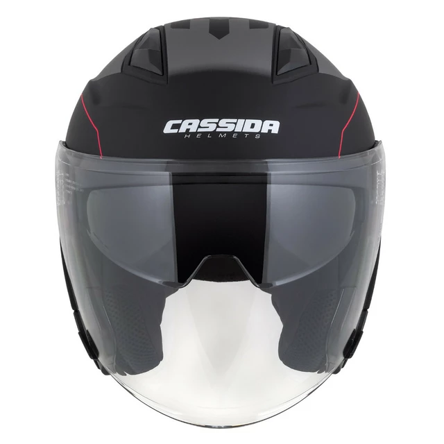 Cassida Jet Tech RoxoR Motorradhelm schwarz matt/weiß/rot/grau - L(59-60)