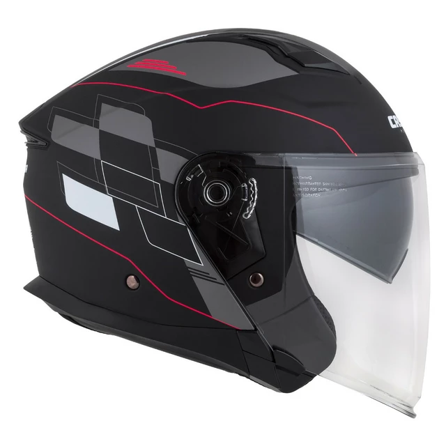 Cassida Jet Tech RoxoR Motorradhelm schwarz matt/weiß/rot/grau - L(59-60)
