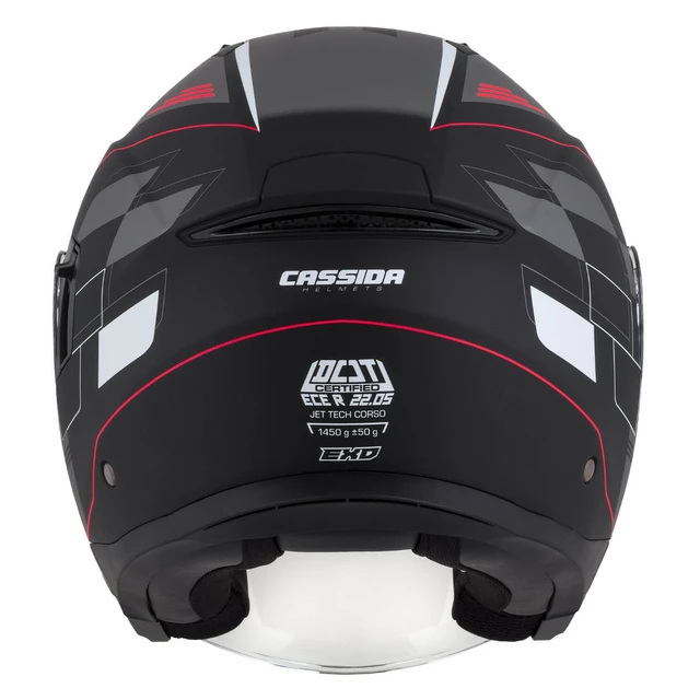Cassida Jet Tech RoxoR Motorradhelm schwarz matt/weiß/rot/grau - L(59-60)