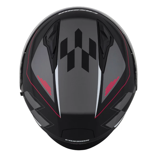 Cassida Jet Tech RoxoR Motorradhelm schwarz matt/weiß/rot/grau - L(59-60)
