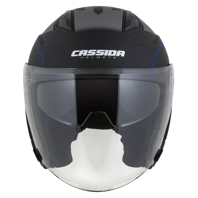 Cassida Jet Tech RoxoR Motorradhelm schwarz matt/blau/grau/weiß - L(59-60)