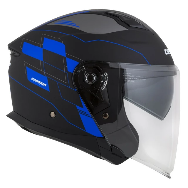 Cassida Jet Tech RoxoR Motorradhelm schwarz matt/blau/grau/weiß - L(59-60)