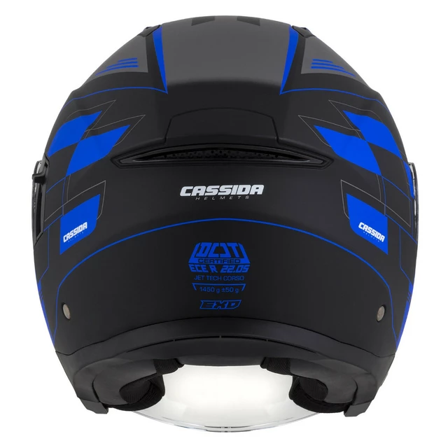 Cassida Jet Tech RoxoR Motorradhelm schwarz matt/blau/grau/weiß - L(59-60)