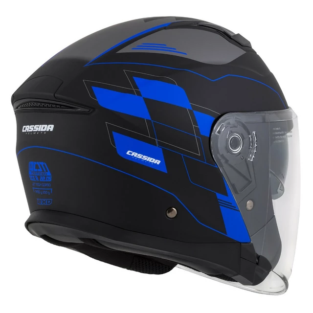 Cassida Jet Tech RoxoR Motorradhelm schwarz matt/blau/grau/weiß - L(59-60)