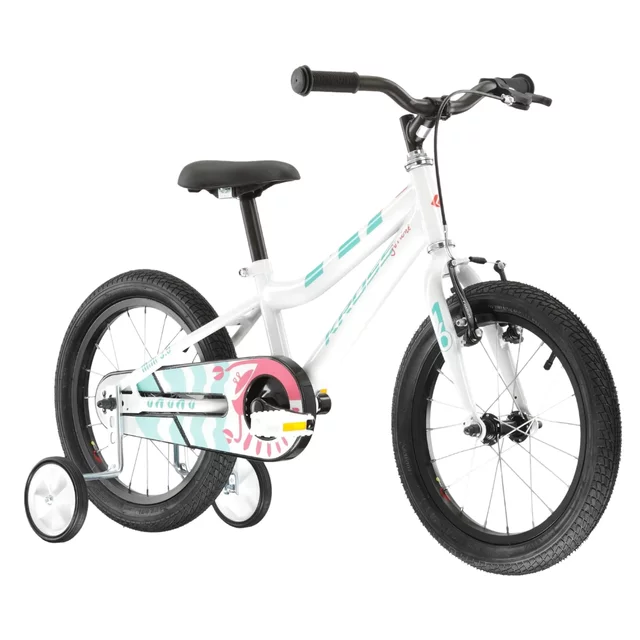 Kinderfahrrad Kross Mini 3.0 16" - Modell 2025 - bílá / seledynová / korálová / lesk