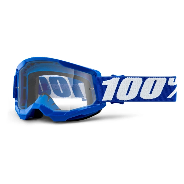 100% Strata 2 Motocross-Brille - Summit türkis-rot, klares Plexiglas