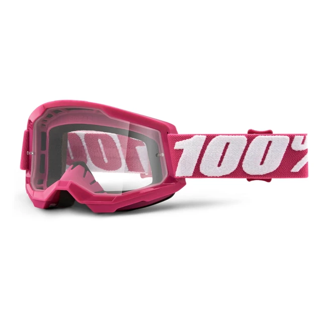 100% Strata 2 Motocross-Brille - Summit türkis-rot, klares Plexiglas - Fletcher rosa, klares Plexiglas