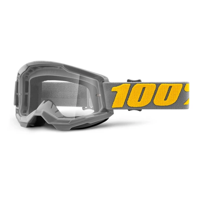 100% Strata 2 Motocross-Brille - Summit türkis-rot, klares Plexiglas