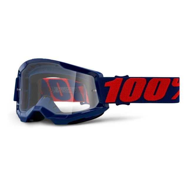 100% Strata 2 Motocross-Brille - Summit türkis-rot, klares Plexiglas