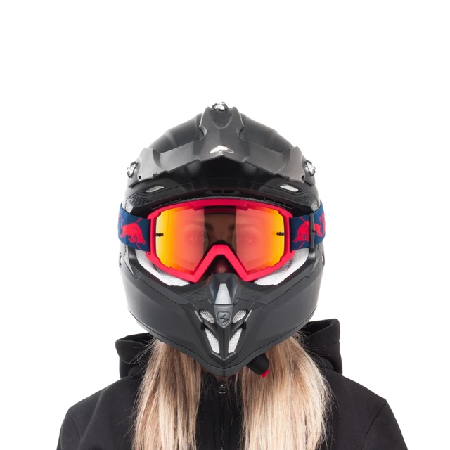 Motocrossbrille RedBull Spect Whip, rot matt, rot verspiegeltes Plexiglas