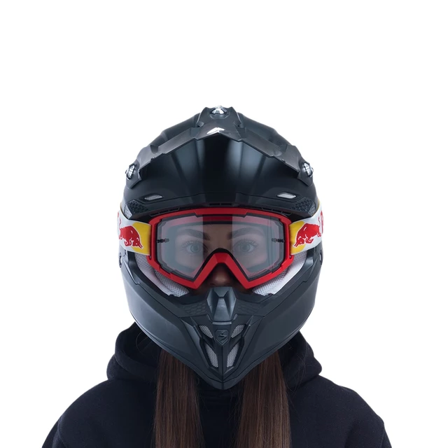 Motocross-Schutzbrille RedBull Spect Whip, rot, klares Plexiglas