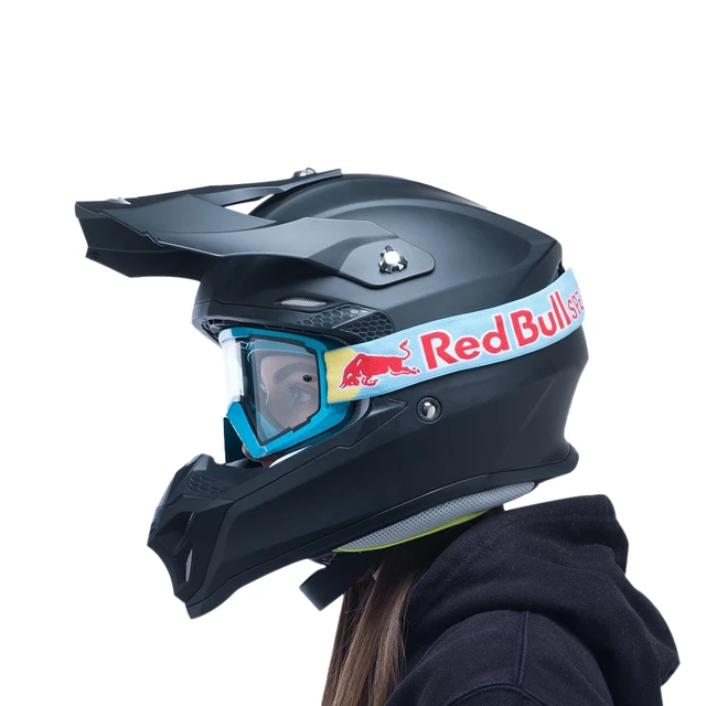 Motocross-Brille RedBull Spect Whip, neonblau, klares Plexiglas