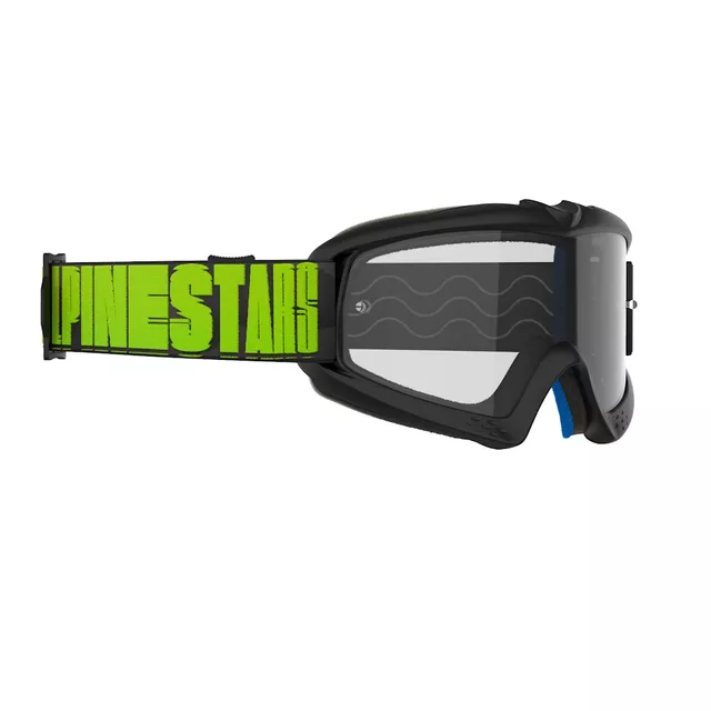 Alpinestars Vision Youth Kinder Motocrossbrille - Hollow černá antracit/žlutá fluo, čiré plexi