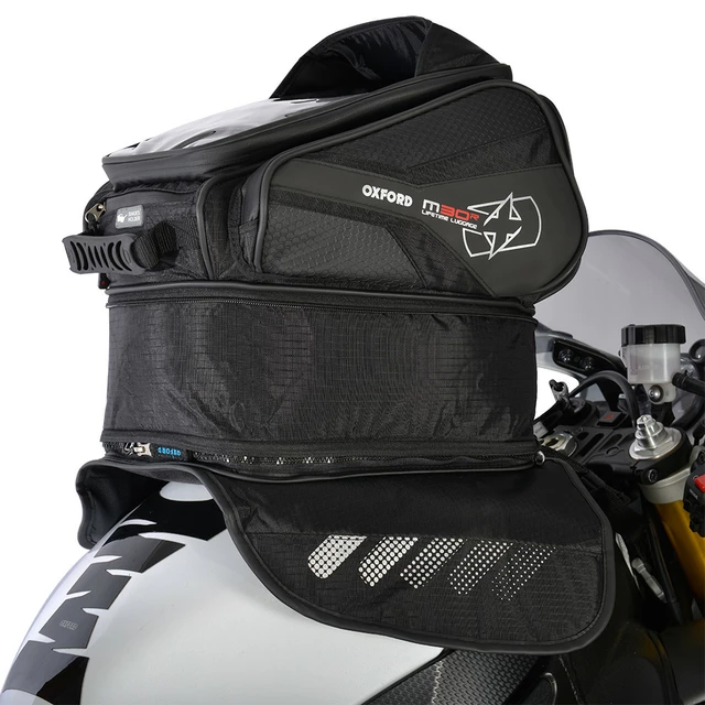 Tankrucksack für Motorrad Oxford M30R 30 l schwarz mit Magnetboden