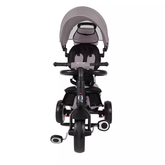 Kinderdreirad mit Führungsstange QPlay Rito+ - Grau