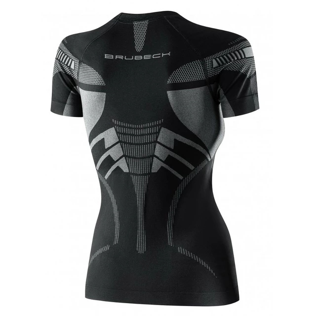 Brubeck Dry Kurzarm Funktions-T-Shirt für Frauen - Schwarz/Fuchsia