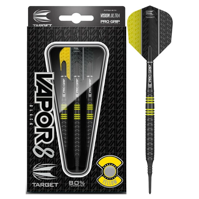 Darts Target Vapor8 Schwarz Gelb 80% 3Stück