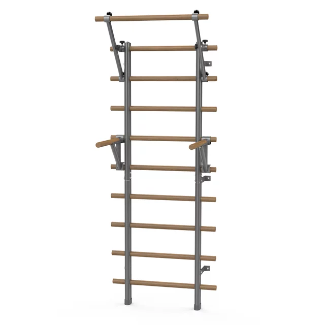 inSPORTline Wootaline Sprossenwand 199 x 80 cm mit Reck und Barren, grau