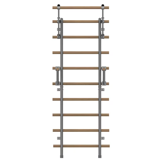inSPORTline Wootaline Sprossenwand 199 x 80 cm mit Reck und Barren, grau