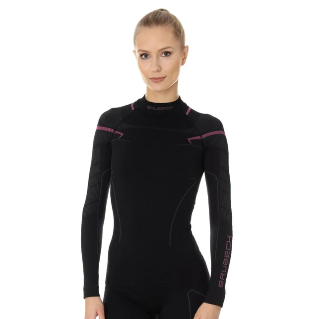 Frauen Brubeck Thermo Langarm T-Shirt - fuchsie - Black/Pink