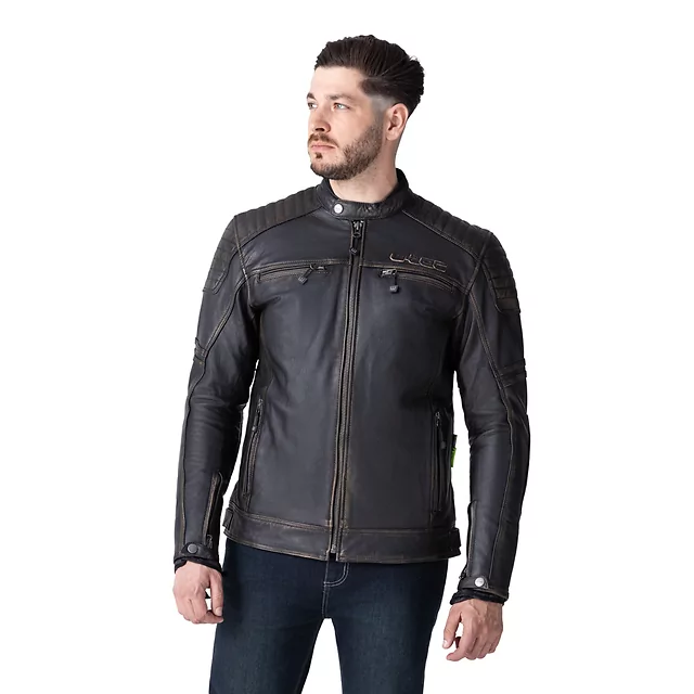 W-TEC Mungelli EVO Motorrad-Lederjacke - vintage černo-hnědá