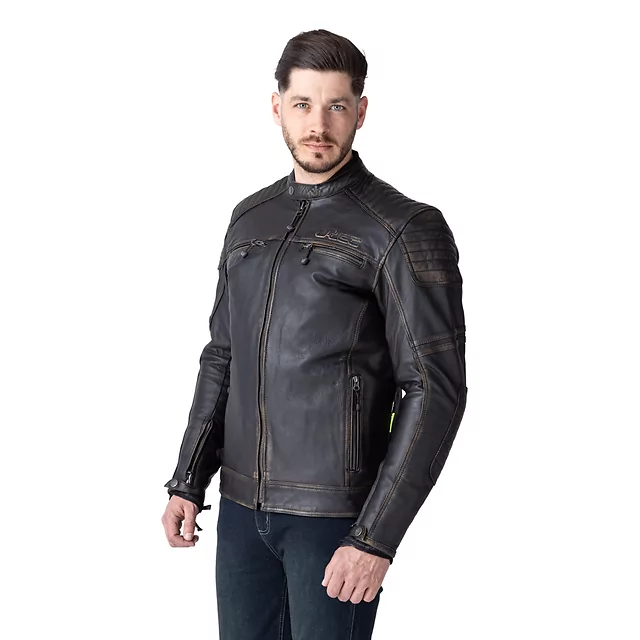W-TEC Mungelli EVO Motorrad-Lederjacke - vintage černo-hnědá