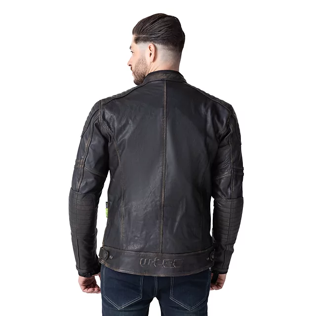 W-TEC Mungelli EVO Motorrad-Lederjacke - vintage černo-hnědá