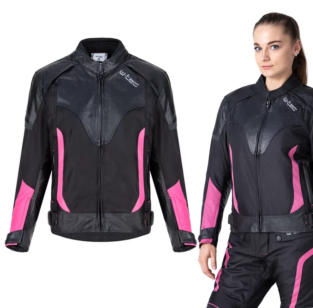 W-TEC Durmana Damen-Motorradjacke - schwarz-rosa - schwarz-rosa