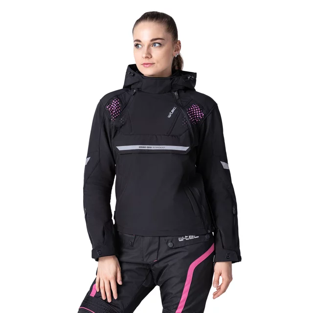 W-TEC Annorack Lady Softshell-Motorradjacke für Damen - schwarz-rosa - schwarz-rosa