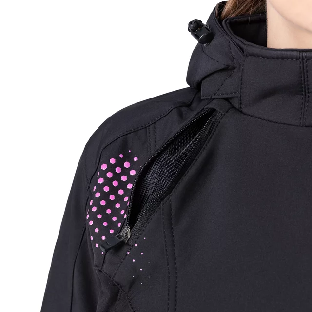 W-TEC Annorack Lady Softshell-Motorradjacke für Damen - schwarz-rosa
