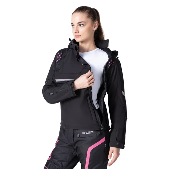 W-TEC Annorack Lady Softshell-Motorradjacke für Damen - schwarz-rosa
