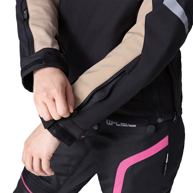 W-TEC Annorack Lady Softshell-Motorradjacke für Damen - schwarz-rosa