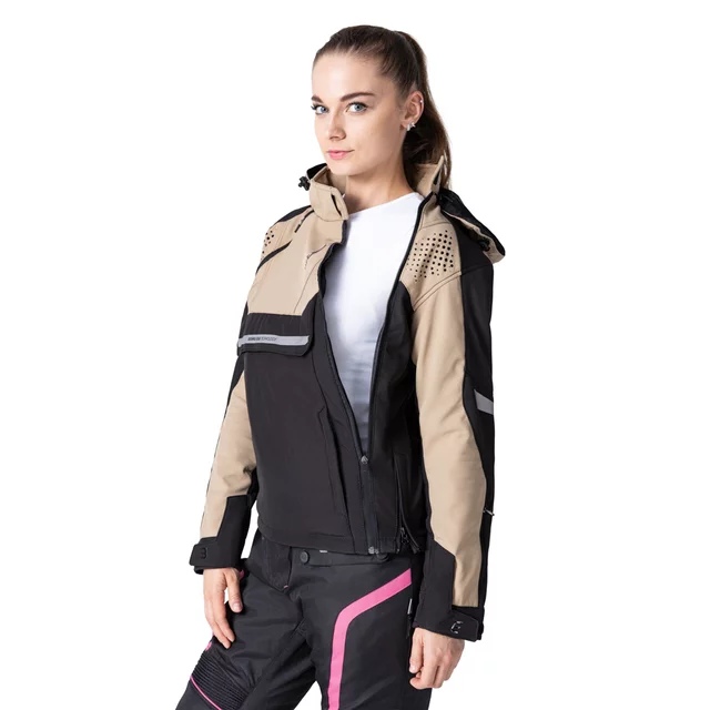 W-TEC Annorack Lady Softshell-Motorradjacke für Damen - schwarz-rosa