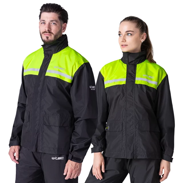 W-TEC Rinstop Motorrad-Regenjacke - schwarz-fluo - schwarz-fluo
